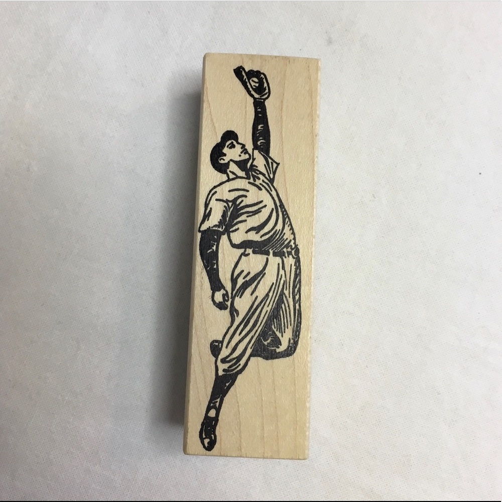 100 Proof Press Baseball Outfielder Stamp